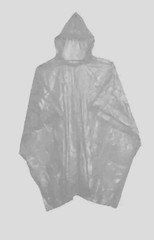 5- EMERGENCY PONCHO Poncho in a Red Plastic Ball With Securement Clip