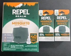 Repel Mosquito Repellent Device Set w/ 2 Extra Refills Flameles Realm Zone
