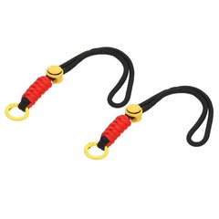 2Pcs Paracord Lanyard Keychain with Spring Ring, Black, Red