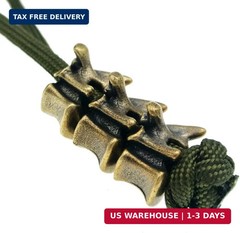 Retro Brass Vertebra Paracord Beads,Antique EDC Charms Pendant for Knife Lanyard