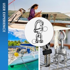 316 Stainless Steel Clevis Swivel Jaw Snap Shackle Quick Release Sailing Hook