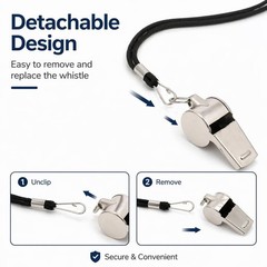 150 Pcs Stainless Steel Sport Whistles Bulk with Lanyard & Clip, Individually…