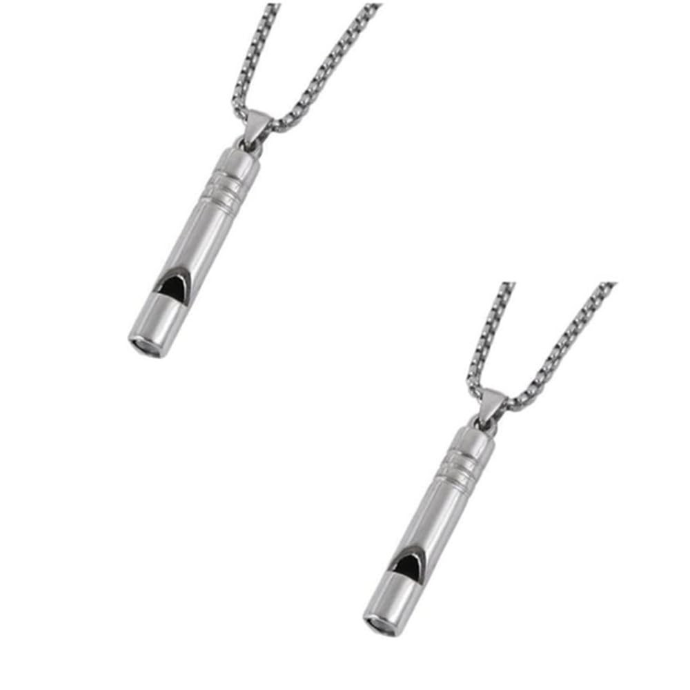 2 Pcs Titanium Whistle Necklace, Trendy Necklace Pendant Whistle for Jewelry …
