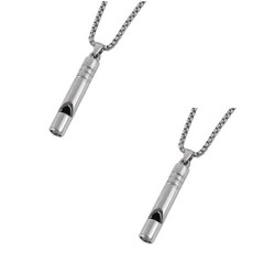 2 Pcs Titanium Whistle Necklace, Trendy Necklace Pendant Whistle for Jewelry …