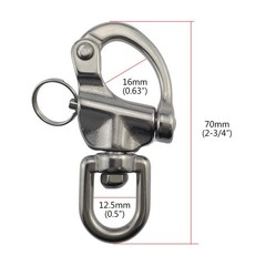 2 PCS 23/4 Inch Swivel Eye Snap Shackle Quick Release Bail Rigging Boat