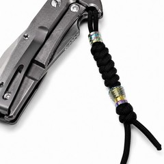 550 Paracord Knife Lanyard Titanium Rainbow Beads EDC Zipper Pull Keychain