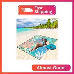 WIWIGO Beach Blanket Mat Waterproof Sandproof for 2-8 Adults Quick Drying