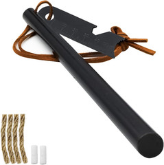 2-Pack Ferro Rod Fire Starter Kit w/6-in-1 Tool & Tinder – Survival Camping