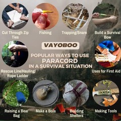 VAYOBOO Paracord Bracelet – Tactical Survival Bracelet for Men with Bronze USA