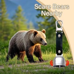 Bear Bell with Magnetic Silencer|Bear Bells for Hiking & Camping|Bear Silver
