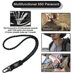 2 Pack Heavy Duty Braided Paracord Lanyard for ID Badges with USA Flag