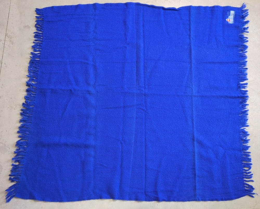 Colorado CDOT Emergency / Survival Lap/Throw Wool Blanket Blue 50″x44″