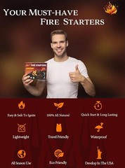 Nvkrvks Fire Starter, Easy-Burning Fire Starter Squares for Wood Stoves