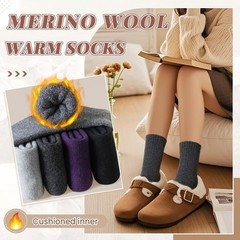 Merino Wool Socks For Women Hiking Winter Boot One Size, Purple/Grey/Black