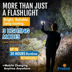 3-in-1 Solar Survival Kit, Emergency Flashlight with 5000mAh USB-C Power Bank