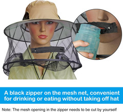 2 Pack Mosquito Head Net Hat Sun Hat Garden Bug Hat with Hidden Net Mesh for Out