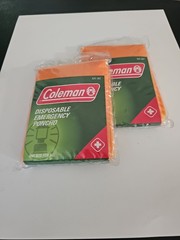 Coleman Disposable Emergency Poncho One Size Fits All New Set 2 Waterproof