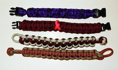 Lot of 4 7″ Paracord Bracelets in Assorted Colors Lot 2of6