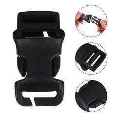 2Pcs Wear Resistant Pom Plastic Detachable Buckles for Hiking Backpacks Black