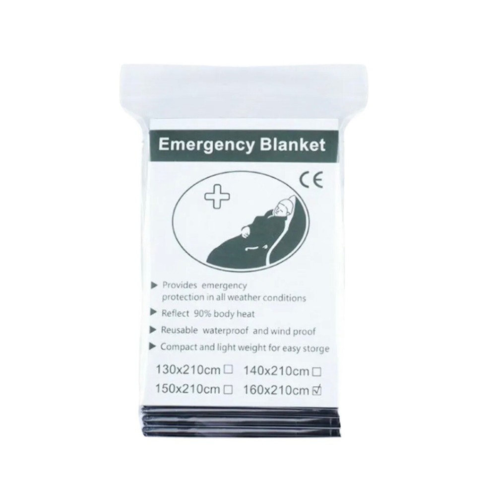 2 Pack Emergency Solar Blanket Packets Insulating Thermal Heat Survival Gear