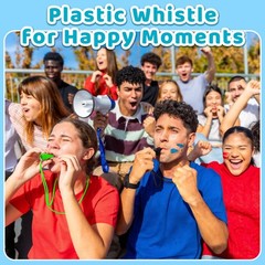 72 PCS Plastic Whistle for Coach with Lanyard Loud Crisp Sound Multicolor Spo…