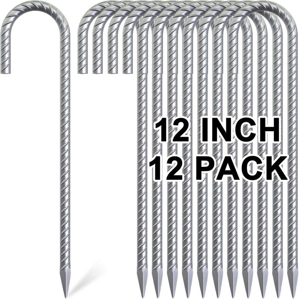 OK5STAR Rebar Stakes 12 Inch, 12 12 Inch – 12 Pcs – Silver, 12 – Silver