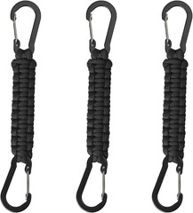 Paracord Keychain with Carabiner Clips 3 Pack, Small Carabiner Clip D Ring Lanya