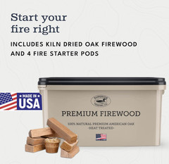 Superior Trading Oak Mini Firewood with Fire Starter Pods, Kiln Dried 10 lbs Box