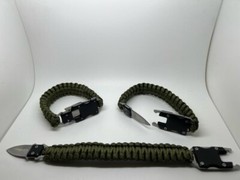 Pack x3 Multifunctional Survival Bracelet with Rope Knife for Camping
