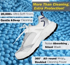 Shoe Washing Machine Bag,Laundry Bag 12.07 liters, Blue,Long-pile,2PC