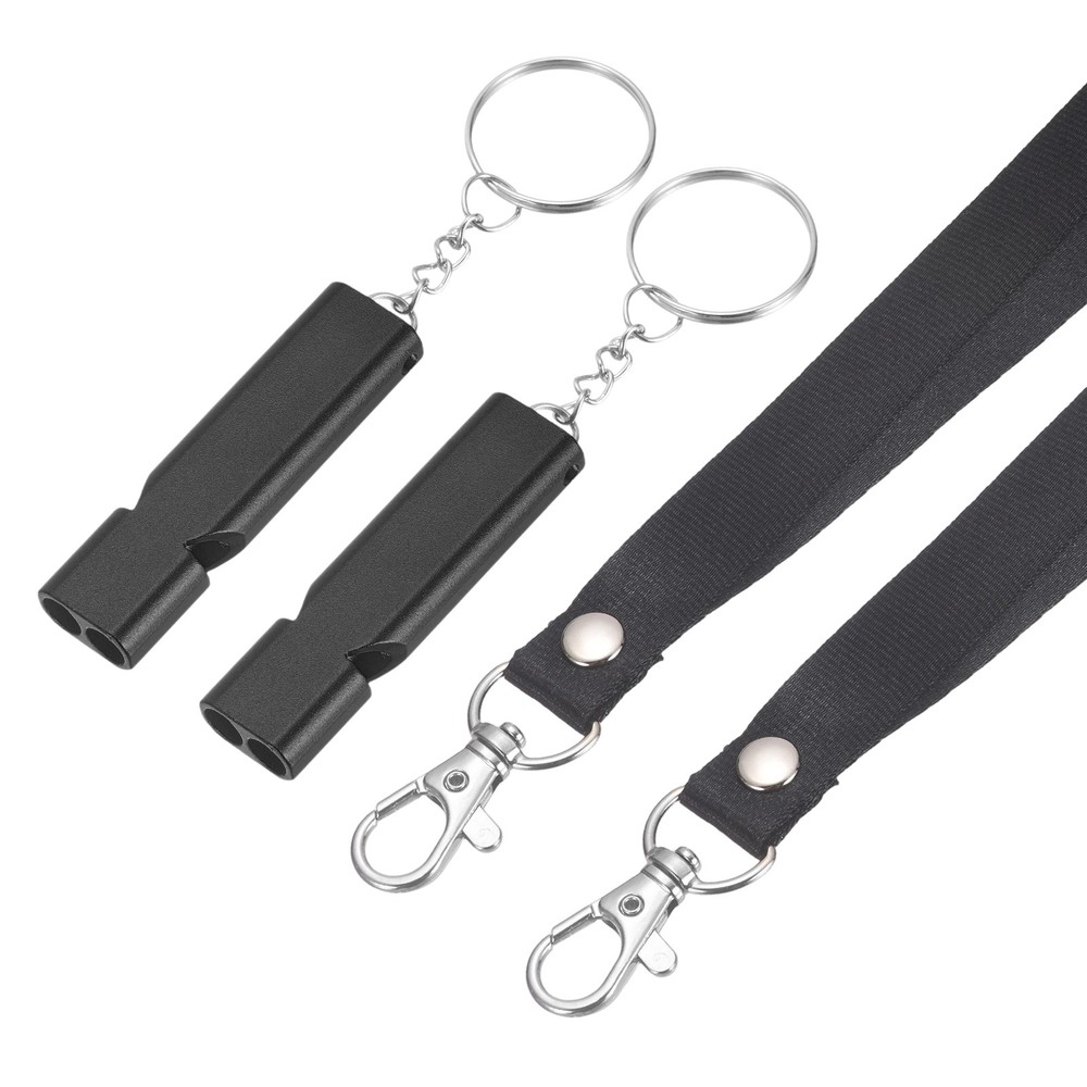 Emergency Whistle, 2 Pcs & Black – Fitting for (Outdoor Camping/Hiking)