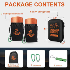 Emergency Blankets for Survival, 2-Pack/4-Pack Space Blankets, Gigantic & Extrem