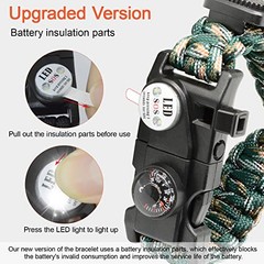 20 in 1 Survival Paracord Bracelet Adjustable Gear Kit with Mountain Camo 1PC
