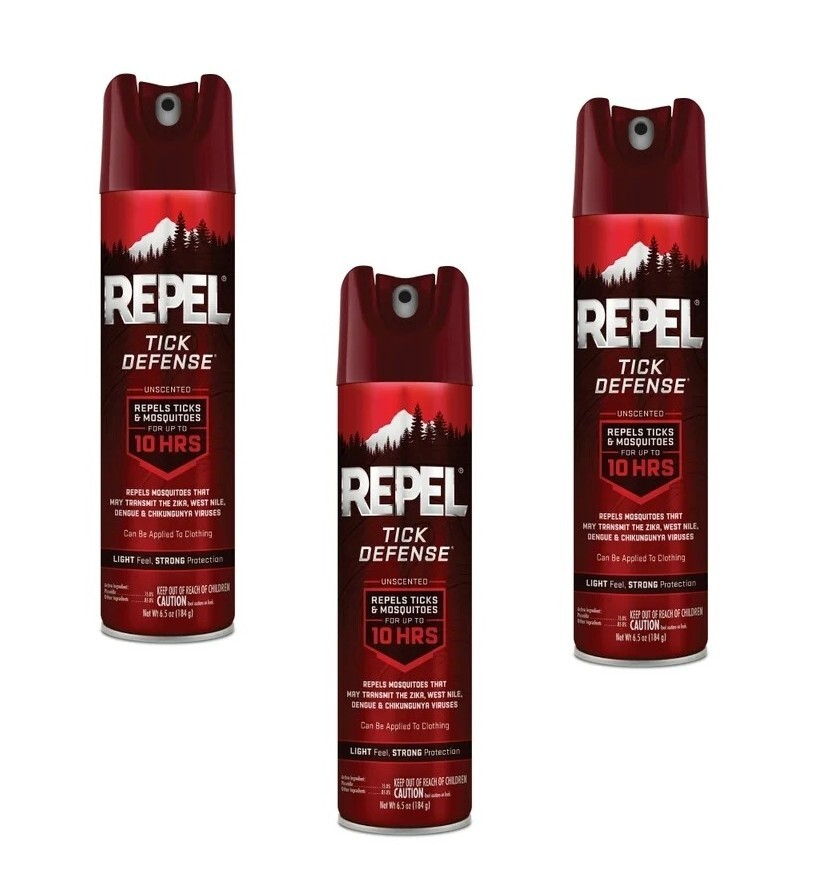 Repel Tick Defense Aerosol Spray, 3-Pack, 15% Picaridin, Size 6.5 oz Each