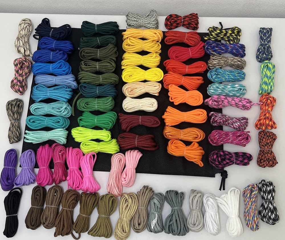 76 Colord 550 Paracord Combo Crafting Kit Survival Parachute Cord Making 10ft Ea