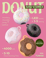Hand Warmer Rechargeable, Portable Heater, 3 Heat Settings, 4000mAh Strawberry