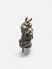 Skeleton Samurai Lanyard Bead White Brass EDC Paracord Knife Charm Pendant
