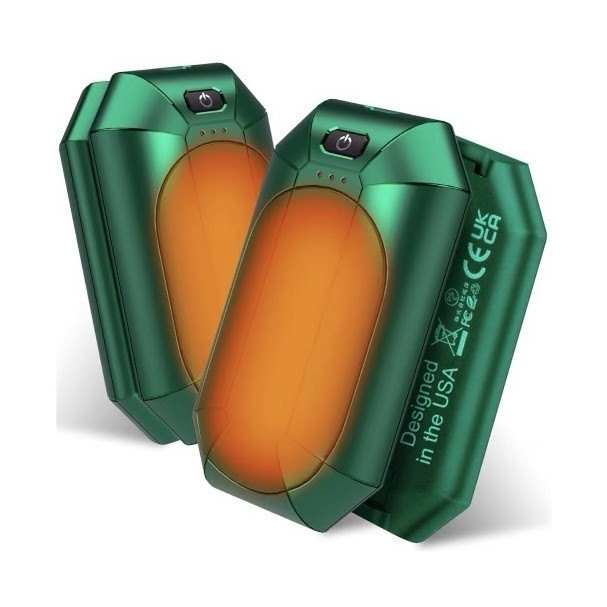 Rechargeable Electric Hand Warmer 2-Pack 3000mAh Green. 4 Packs Of 2