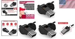 Loud Plastic Whistles with Lanyards – 3 Pack for Coaches, Referees & Emergencies