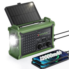 Emergency Weather Radio with Large Solar Panel, Efficient Hand Crank & Real 1…