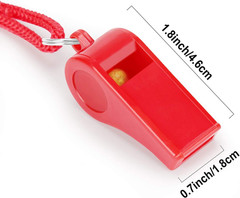 12PCS Emergency Whistles With Lanyard Loud Safety Referee Lifeguard Red