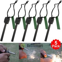 LOT 5x Outdoor Survival Ferrocerium Flint Stone Fire Starter Emergency Lighter