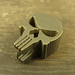 Brass “Skull” knife Lanyard Bead Paracord beads crafted for EDC gear XLH035