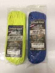 TOUGH-GRID 2×100 ft 750lb Type IV Paracord Made in the USA Yellow Blue