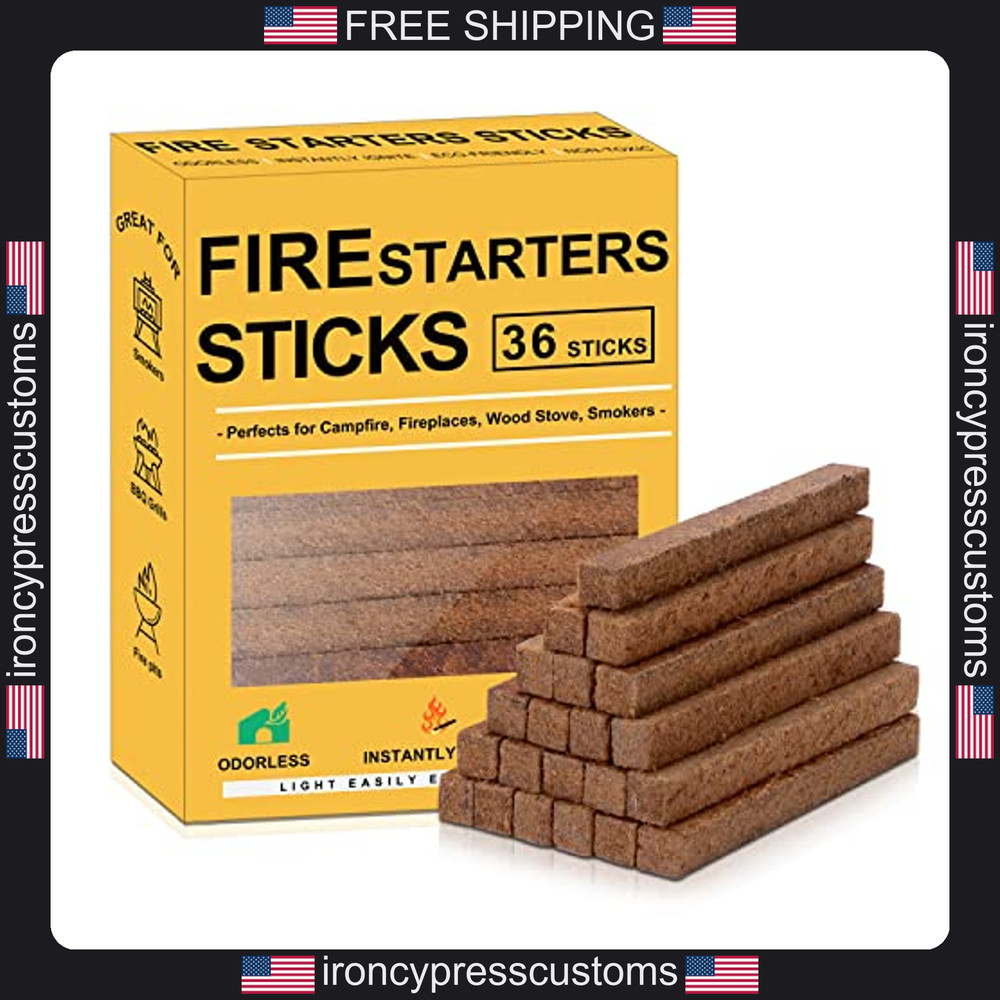 4 Pack Natural Fire Starter Cubes for Camping and Grilling