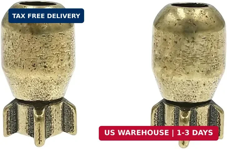 EDC Mini Bomb Brass Paracord Beads,2pcs Antique Knife Lanyard Cord Beads Keychai