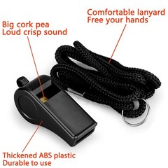 Hipat Whistle with Lanyard, Loud Crisp Sound Plastic Sports A