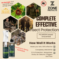 Zone Realtree Invisible Hunter Picaridin Insect Repellent Spray 10oz & 8oz Refil