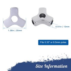 BRILLIANCE4U Tent Pole Connectors 3 Way, For 8.5mm (0.33″) Aluminum Poles