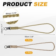 2Pcs Heavy Duty Braided Paracord Lanyard, Khaki/Desert Camouflage